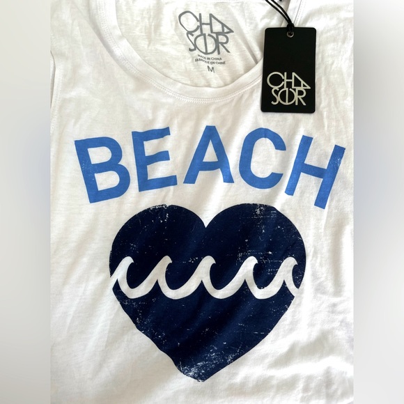 Chaser 2 Tank Tops Beach Heart Waves & Nautical Distressed Size Med Both NWT - Picture 4 of 8